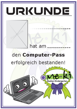 Urkunde für den Computer-Pass