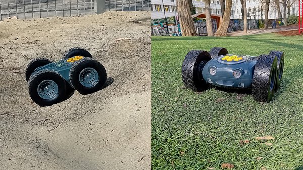 Ein Bild des Lernroboters Rugged Robot im Einsatz