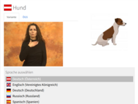Gebärde für Hund wird gezeigt